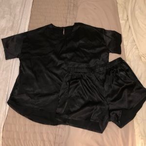 Black Silk Lounge Set